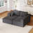 L Shape With Chaise Lounge, 108.3" Dark Grey Corduroy Sectional Foam, High Elastic Sponge, Freely Combined, 800Lbs Weight Capacity Foam Couch Chaise, , Living Room,-1344543526