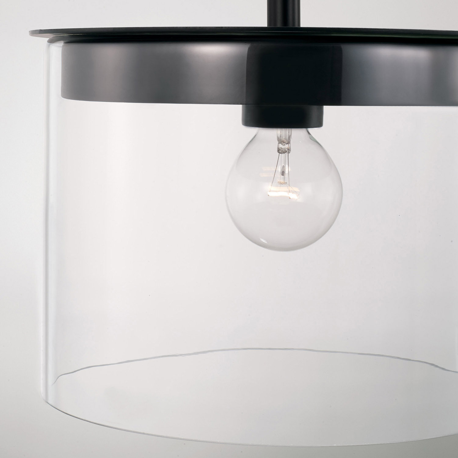 Elstone Single Light Glass Dimmable Pendant, Matte Black