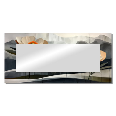 Geometric Bloom Of Ranunculus Flowers I - Floral Mirror Wall Decor - Printed On Metal