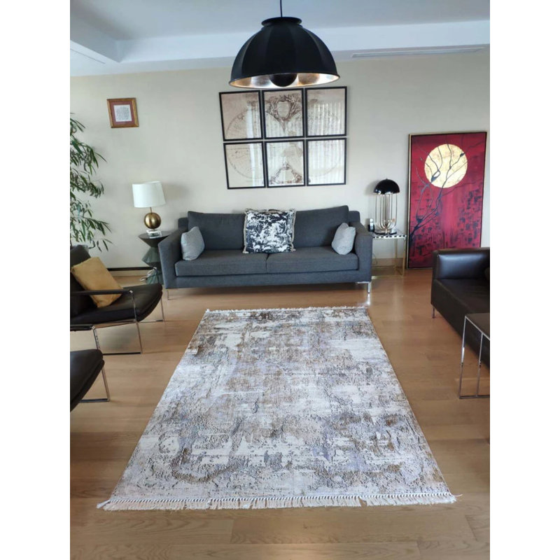Masanao Performance Washable Abstract Indoor / Outdoor Rug, Rectangle 5'11" x 8'10"