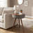 16" Modern Round Smart End Table With Bluetooth Speaker, Wireless Charging Station