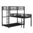 Triple Twin Size L-Shaped Metal Bunk Bed, Space-Saving Loft Design, Sturdy Black Frame