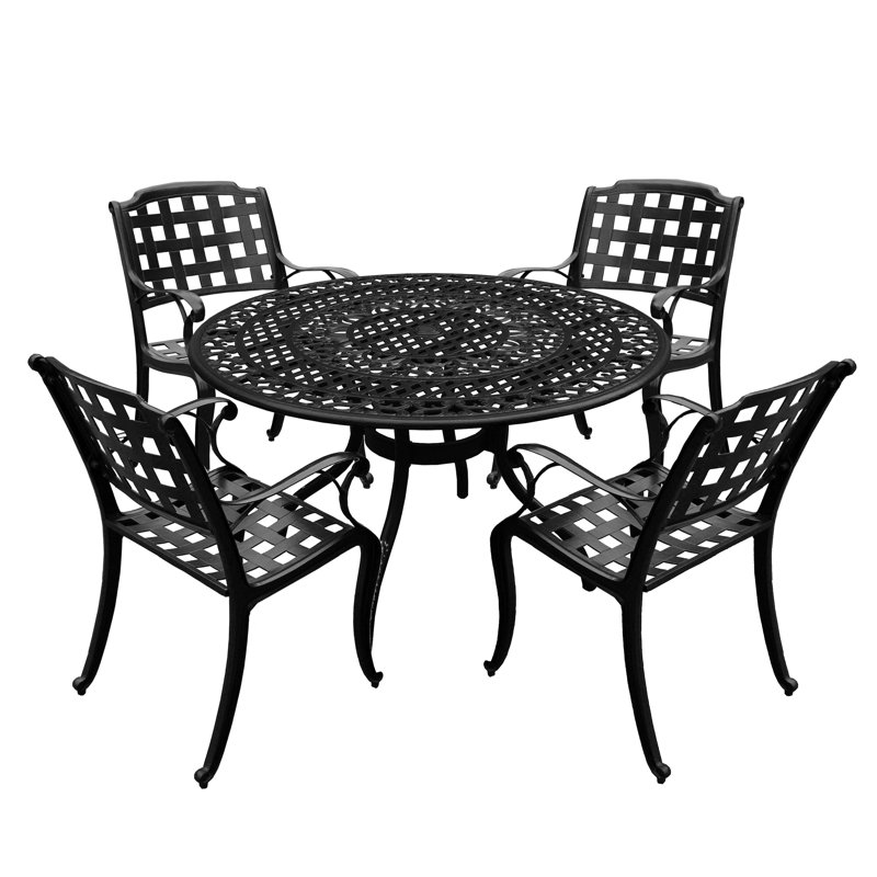 Boulian 4 - Person Patio Dining Set with Round Table