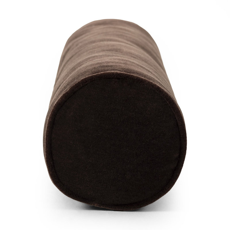 Monte Chocolate Wool Velvet Bolster Pillow 8"x48"