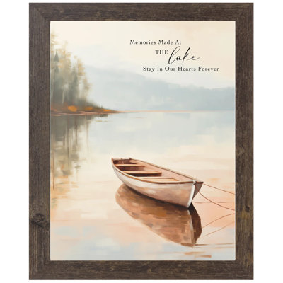 Memories Made At The Lake Boat Art Framed Picture