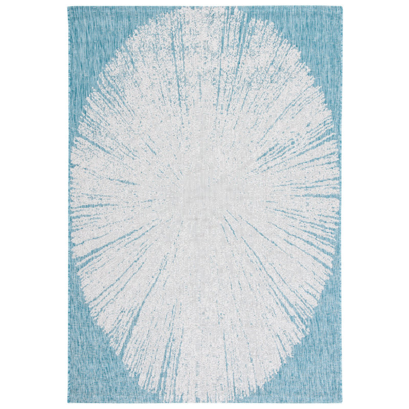 Courtyard Performance Abstract Indoor/Outdoor Area Rug, Rectangle 6'7" x 9'6"
