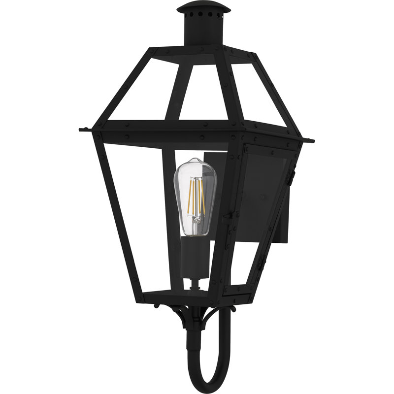 Mishler 1-Light Earth Black Outdoor Wall Lantern
