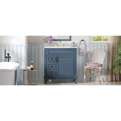 Meuble-lavabo en céramique peu encombrant de style moderne pour les petites salles de bain