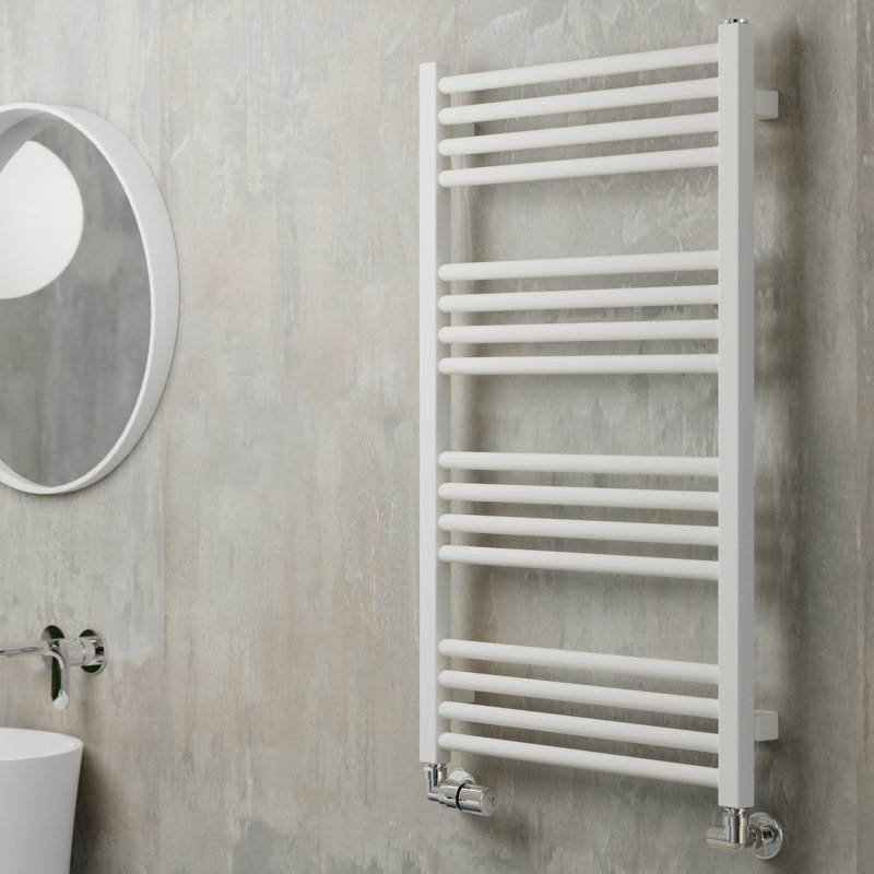 Fiona Heated Towel Rail, 90cm H  x 50cm W x 7.2cm D, White