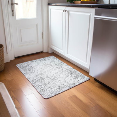 Tapis intérieur / extérieur en polyester à motif abstrait tissé à la machine Karter