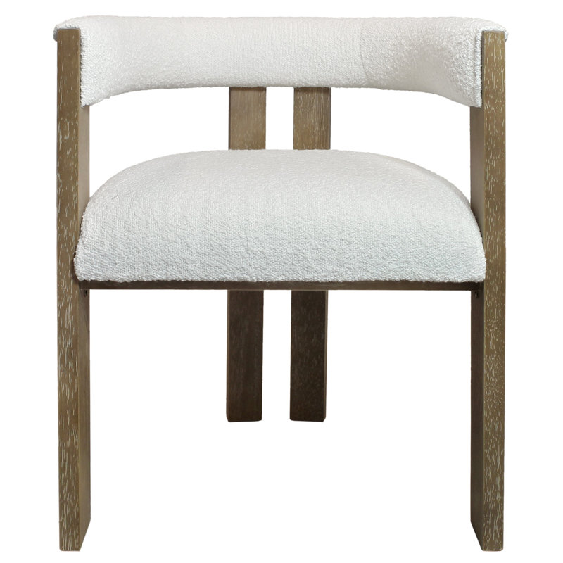 Chaise rembourrée ivoire et brune