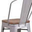 Tabouret de bar ou de comptoir en métal Marian avec dossier et siège en bois Marian-2101696441-2127243145-2101696388