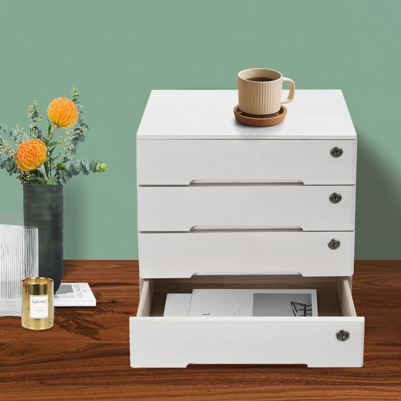 Organisateur de bureau avec tiroirs Kynston, Blanc