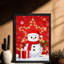Impression encadrée noire «Snowman Vintage by the Stars» de style rétro-1702129717