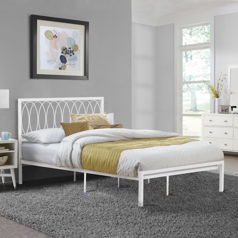 Lit plateforme Manzi, Double, Blanc