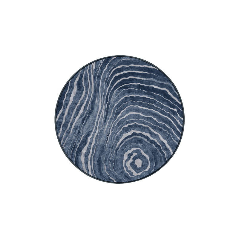 Machine Washable Gray Area Rug, Round 7'