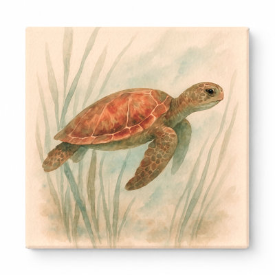 Seagrass Journey - art mural carré sur toile