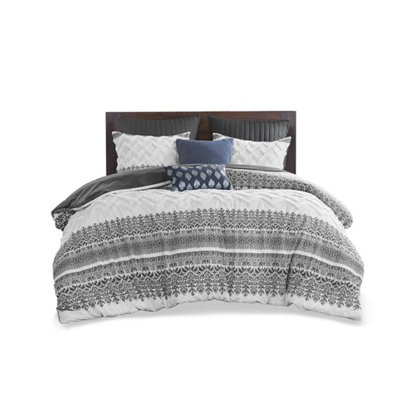 Ensemble de literie en coton Farmhouse, housse de couette 3 pièces avec capitonnage en chenille