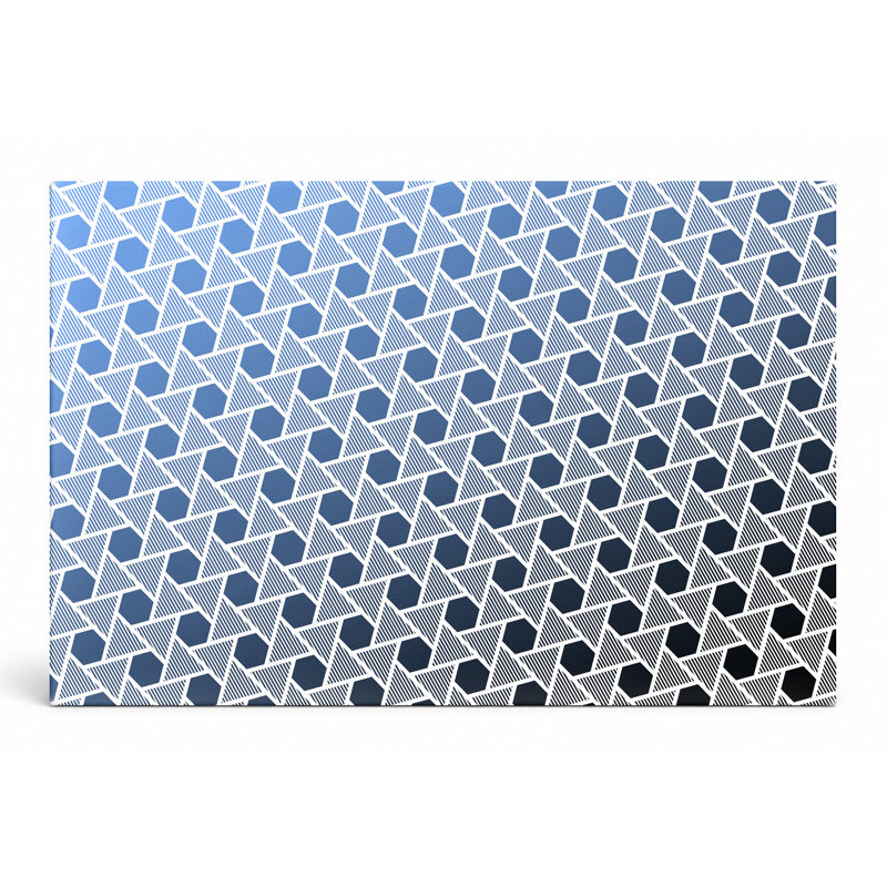 «Blue Hexagon Gradient», art mural sur toile, 14" W x 11" H