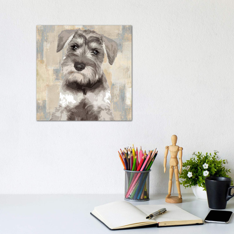Miniature Schnauzer by Marie-Anne Stas - Wrapped Canvas Painting, 66.04 cm H x 66.04 cm W x 1.91 cm D
