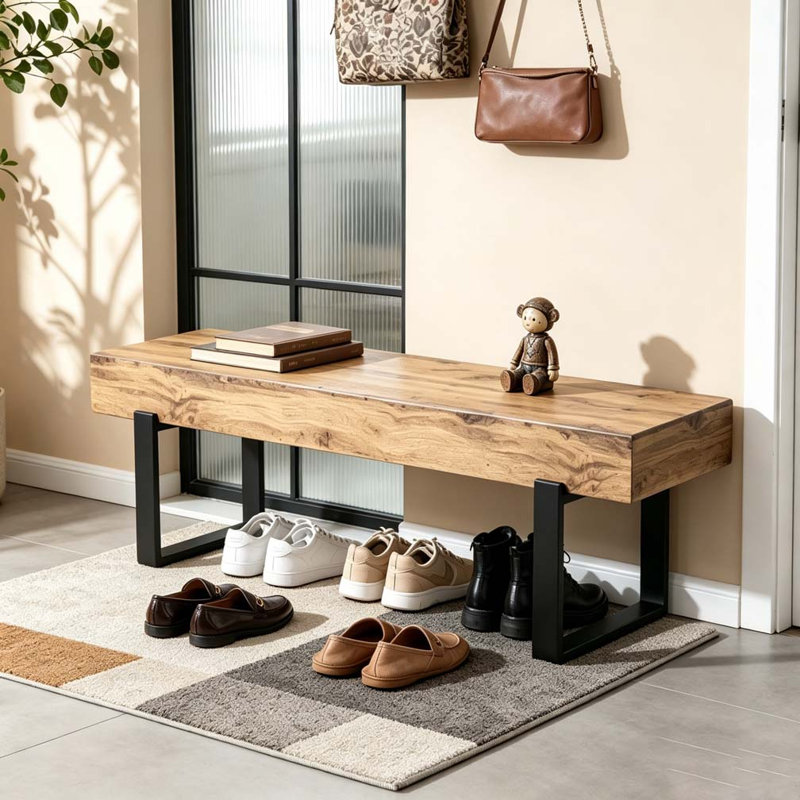 59" Dining Bench, Natural Wood Wash