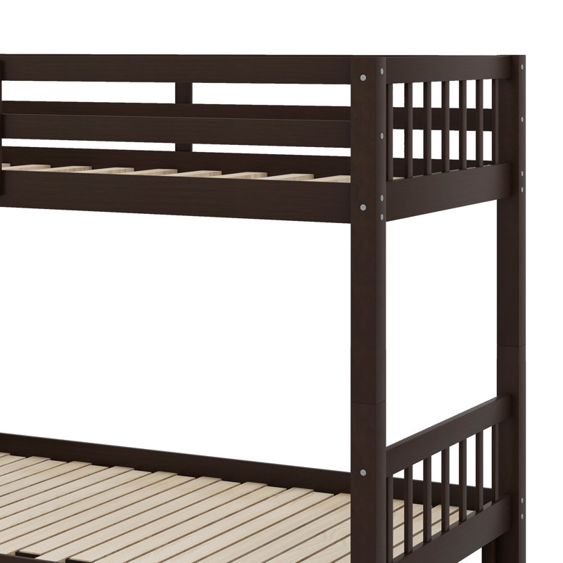 Twin Over Pull-Out Bunk Bed With Trundle, Espresso