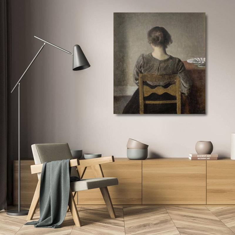 "Rest" par Vilhelm Hammershøi - Art mural sur toile tendue avec châssis, H 24 po x l 17 po