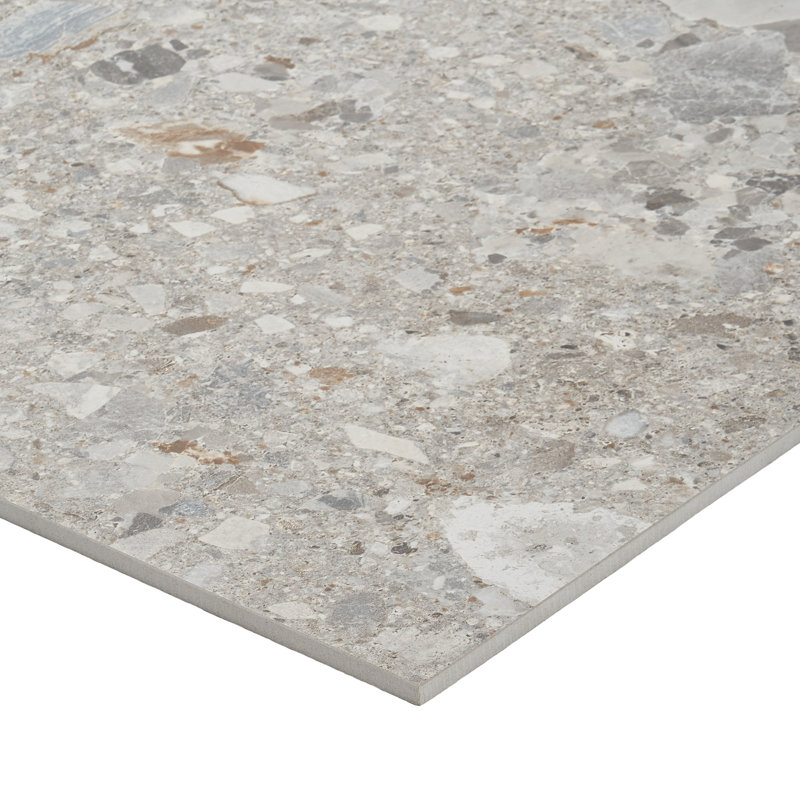 Rizo 24x24 Matte Terrazzo Look Porcelain Tile, Ivory