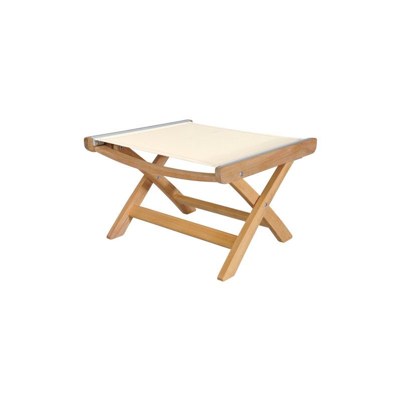 St. Tropez Outdoor Teak Ottoman, Slate