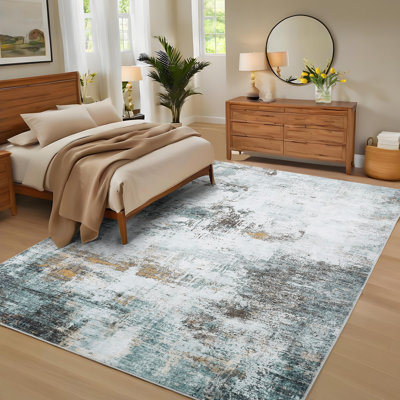 Tapis abstrait lavable à la machine Tapis antidérapant de conception moderne Tapis durable Tapis facile à nettoyer