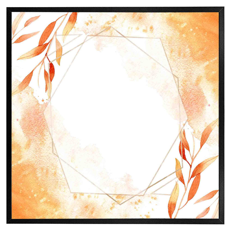 Arnissa Autumn Leaves - Single Picture Frame Print, Black Framed, 41cm H x 41cm W x 4cm D