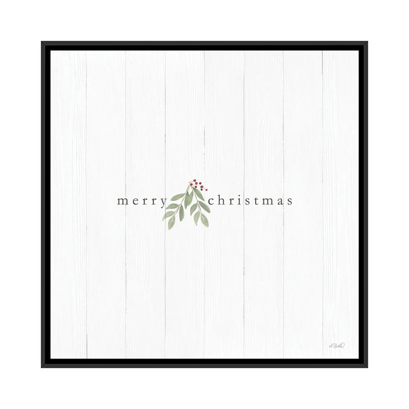 «Merry Christmas», reproduction d'art sur toile encadrée, H 26 po x l 26 po, Reproduction encadrée sans passe-partout, Noir