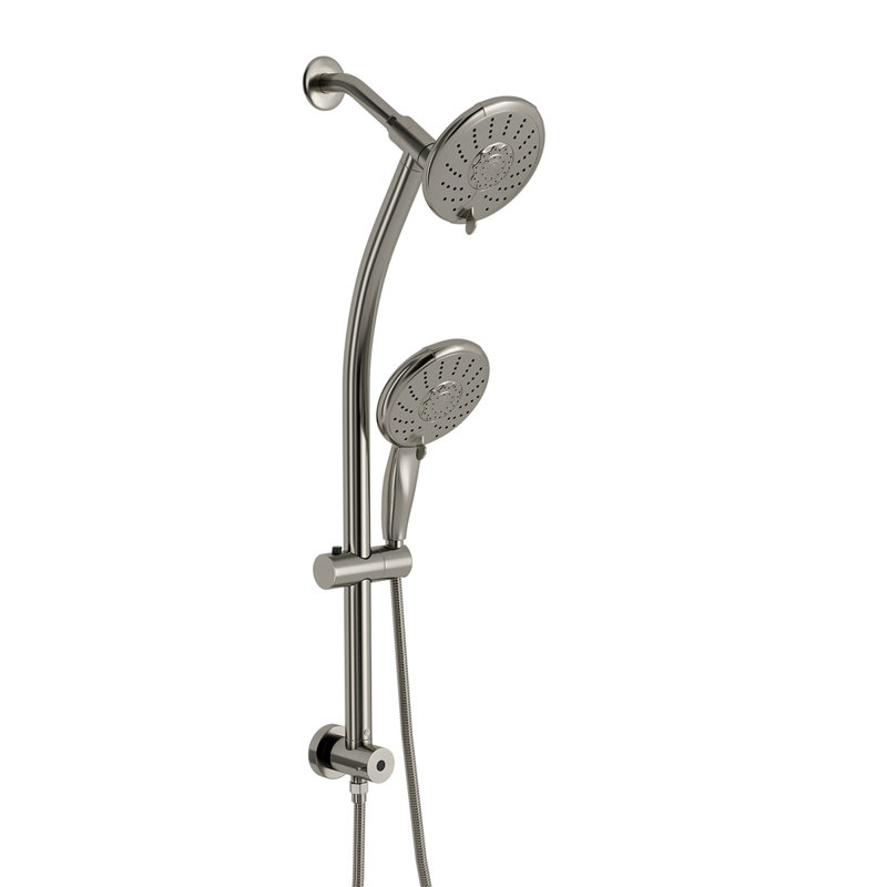 Pomme de douche double 5 po avec barre coulissante réglable