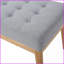 Banc capitonné de style Mid-Century avec pieds en bouleau massif Christopher Knight Home | Gris clair | Tissu