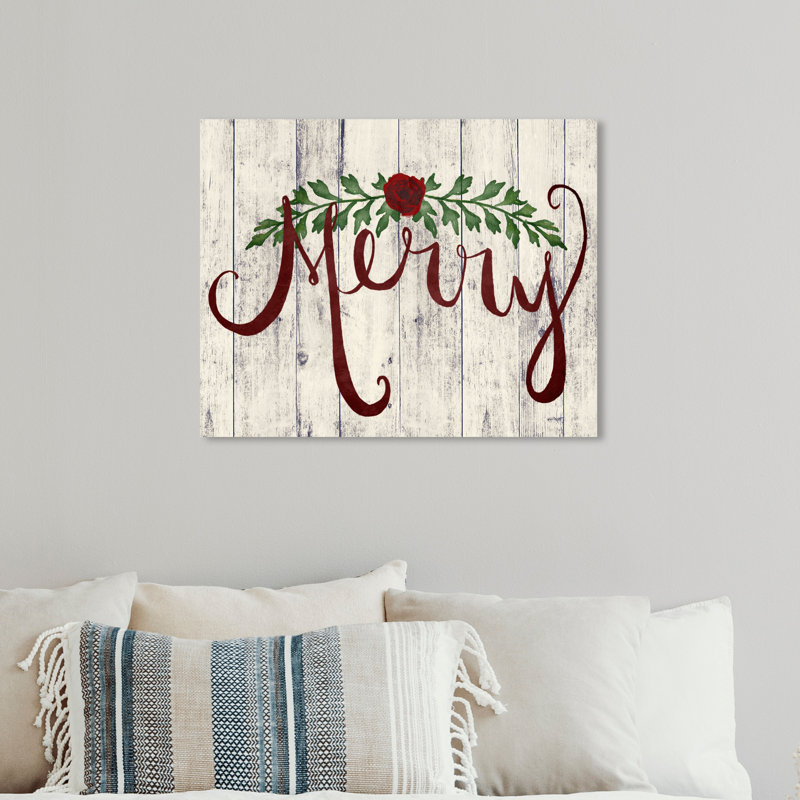 « merry », art textuel sur toile, Toile tendue, H 36 po x l 45 po x P 1,5 po