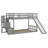 Solid Wood Twin Over Twin Low Bunk Bed With Slide And Storage Staircase-443324545