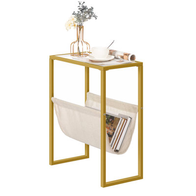 Agamjit 40cm W Iron Bedside Table