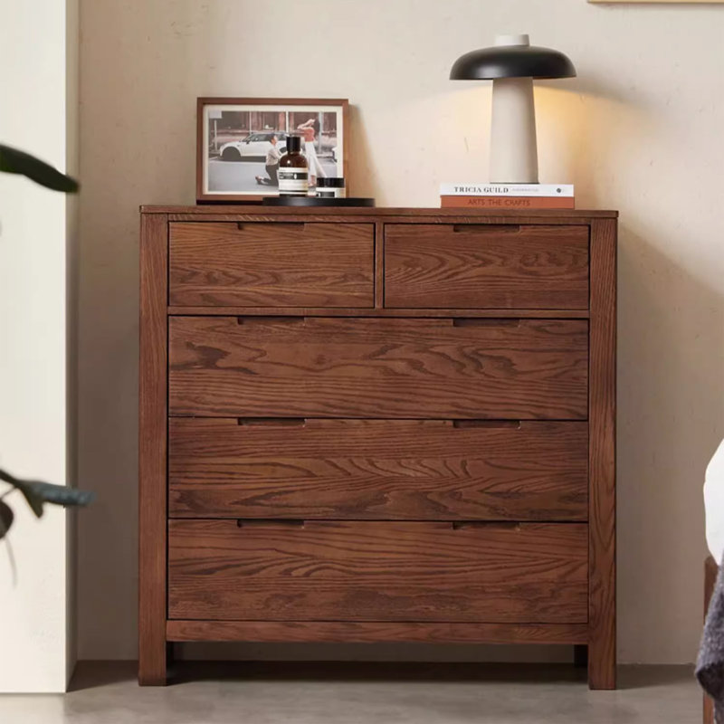 Black Walnut Color Solid Wood Accent Cabinet