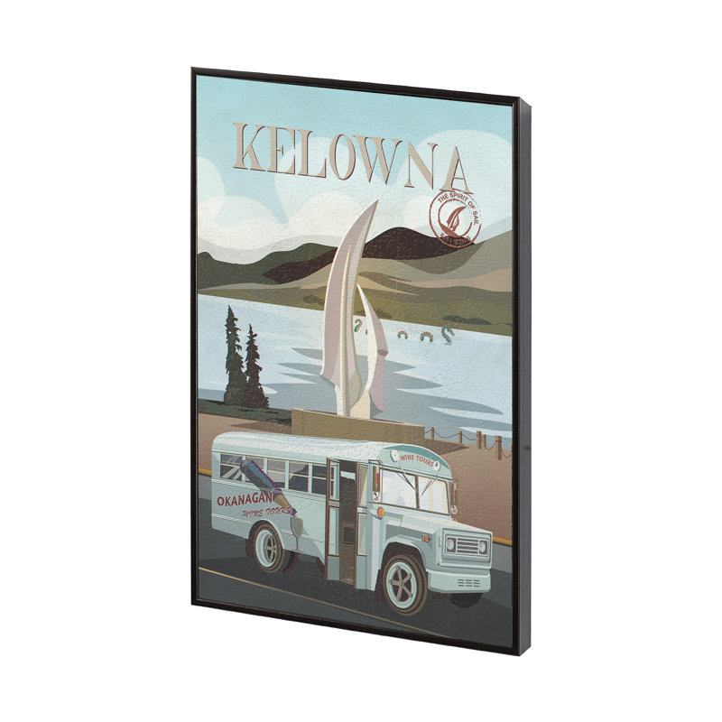 Kelowna Go by Simone a Framed Art Print Matted under Glass, Black Floater Framed, 15.5" H x 10.5" W x 1.5" D, No Matte