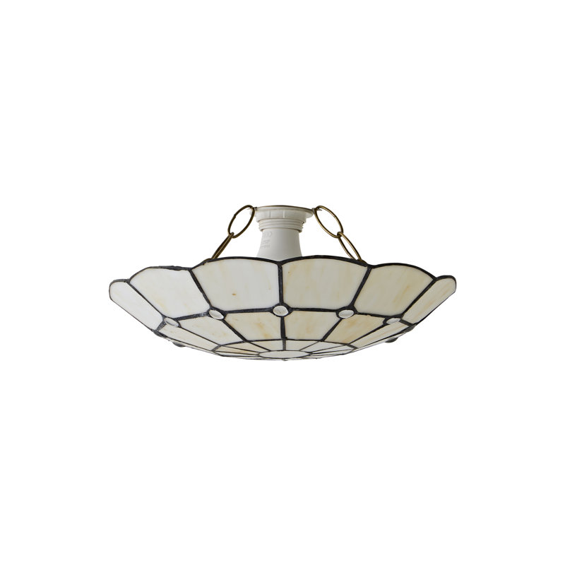 7cm H Glass Bowl Pendant Shade ( Screw On ), Beige