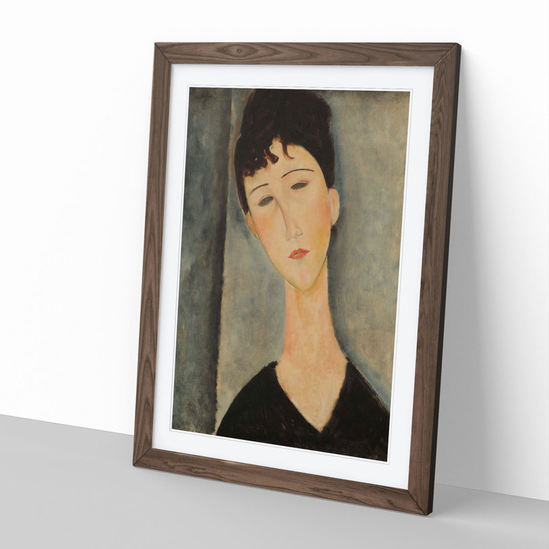 Portrait of a Woman Vol.4 by Amedeo Modigliani - Framed Print, Walnut Framed, 36cm H x 27cm W x 2cm D