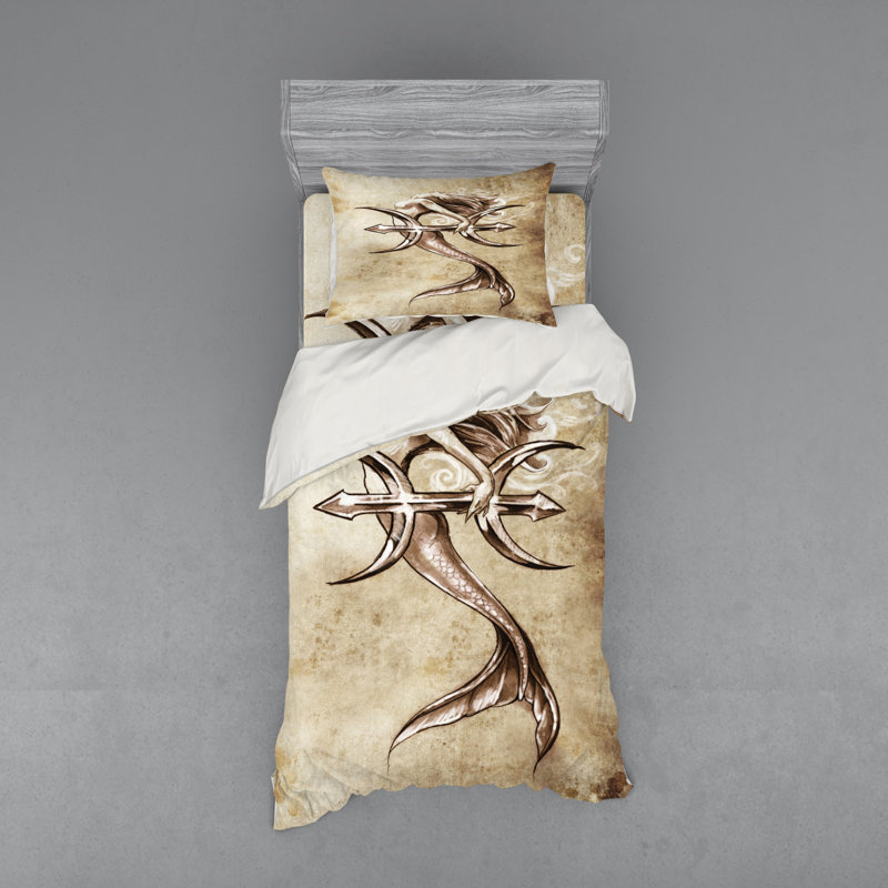 Mermaid Polyester Duvet Cover, Twin Duvet Cover + 2 Additional Pieces