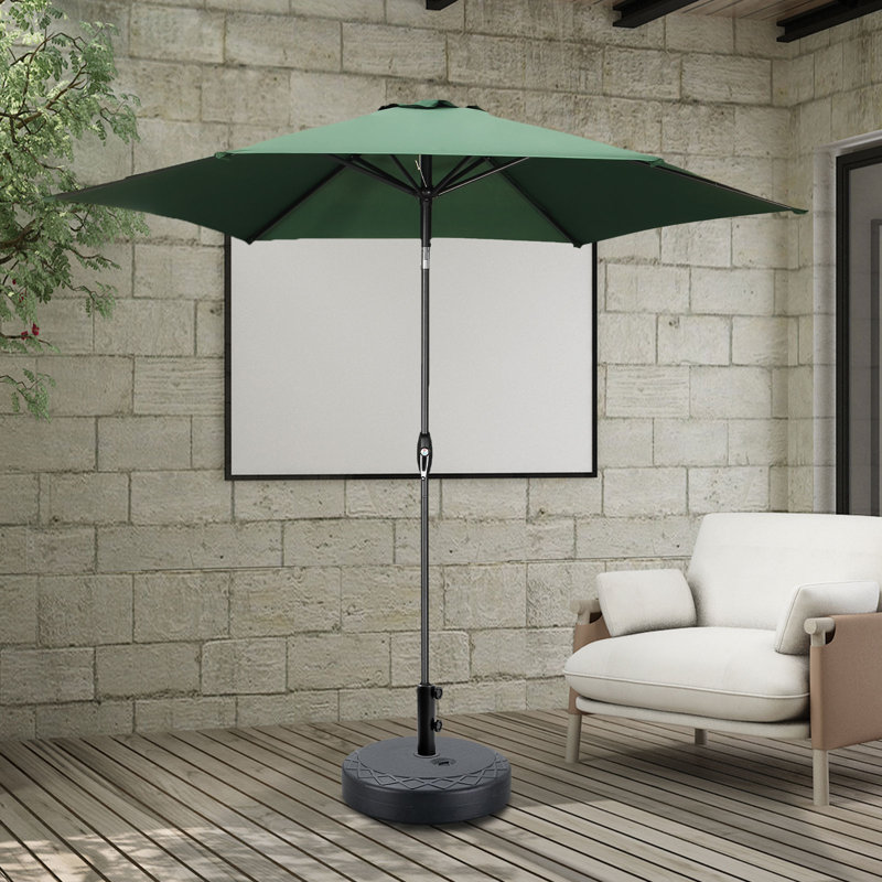 Parasol de patio 9 pi avec base, Vert