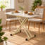 Table pliante réglable en hauteur, table haute, intérieur et extérieur, table portative, aucun assemblage requis (blanche)
