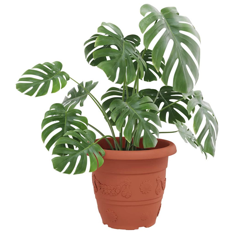 Planter, 28cm H x 34cm W x 34cm D, Brick Red
