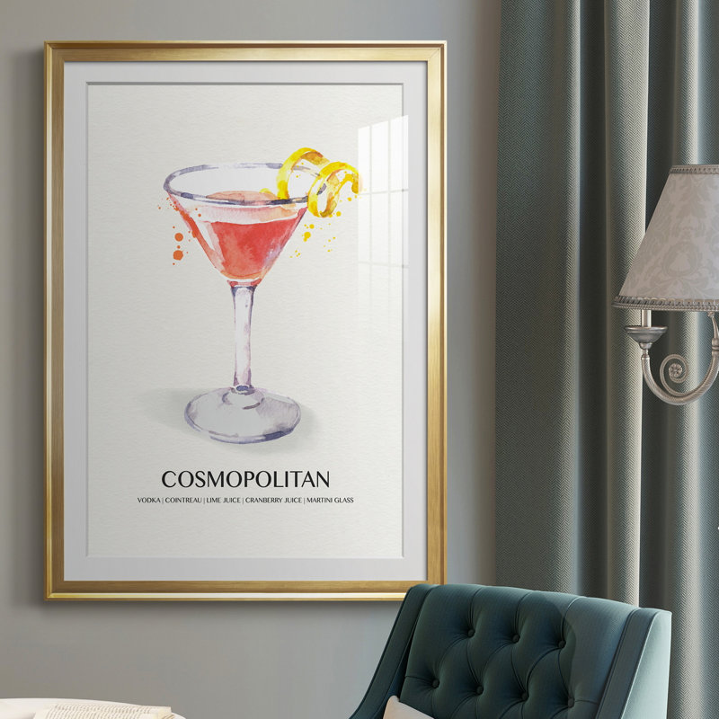 Cosmopolitan - peinture encadrée, Or, H 30,5 po x l 42,5 po x P 1,5 po
