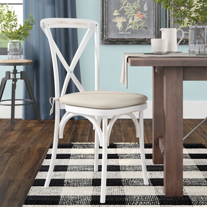 18'' H Upholstered Stacking Side Chair, White Wash