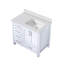 Meuble-lavabo blanc 36 po W, excentré à droite, structure en bois massif, tiroirs à fermeture en douceur, un espace de rangement intérieur et comptoir en quartz pour une utilisation prolongée avec armoire, cinq comptoirs faciles à installer