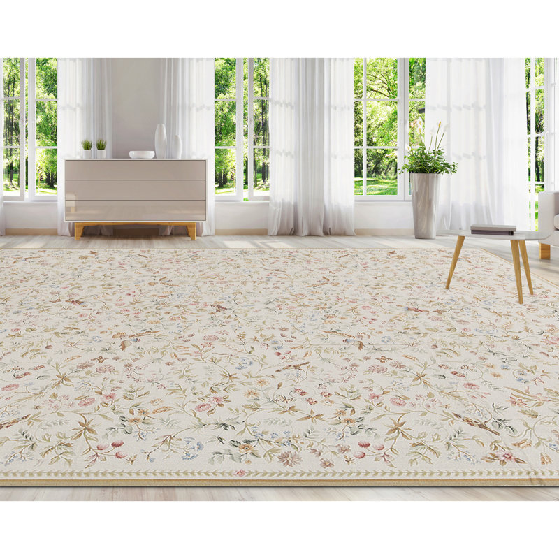 Hand-Knotted High-Quality Beige and Beige Area Rug
