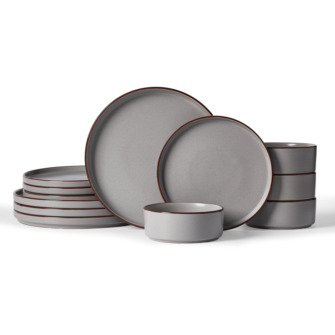 12-Piece Stoneware Dinnerware Set - Service For 4